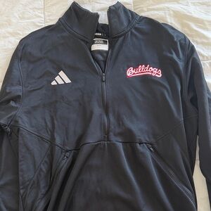 Adidas Fresno State Black Quarter-Zip Pullover with Bulldogs Logo